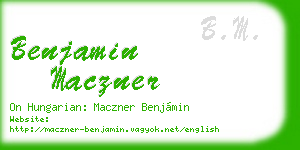 benjamin maczner business card